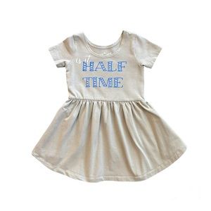 June & January light gray swing dress with football themed vinyl size 2T